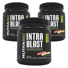 Nutrabio Intra Blast 鍛鍊氨基酸燃料草莓檸檬炸彈口味粉末, 3個, 734g