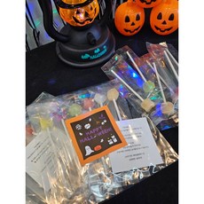 구움 자일리톨 막대사탕 6개입 자일리톨사탕 양치캔디 어린이집선물 구디백 유치원 생일답례품, 할로윈 스티커