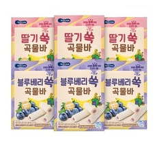 베베쿡 딸기 쏙 곡물바 8p, 블루베리맛, 40g, 6개