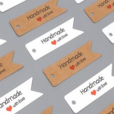 지티마켓 핸드메이드 종이라벨 handmade라벨, 브라운