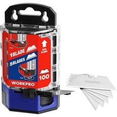 WORKPRO 유틸리티 나이프 블레이드 디스펜서로 교체된 100팩 SK5 카본 스틸 레드, Red
