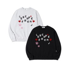 이스케이프프롬 하트비트 써클 로고 프린트 맨투맨 [2컬러]