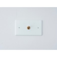 switchpapa 開關 插座 開關拔拔 工業風 北歐風 無印風 消光霧白復古黃銅開關系列, 1開