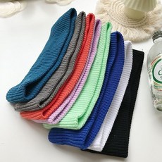 四季款寬邊純色束髮帶外出運動跑步吸汗止汗髮帶顯臉小髮箍頭巾潮, 純色粗針--, 1個