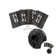 [투마누] 타이어커버 타이어보관비닐 승용차타이어보호커버 타이어 보관 커버 보호케이스 L 4P, 블랙, 1개