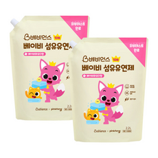 핑크퐁 베이비 섬유유연제 리필, 2개, 2개입, 2.2L