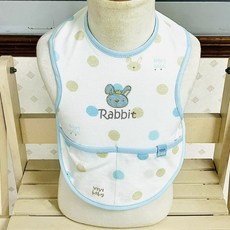 VIVIBABY粉彩兔口袋圍兜(藍), 1個