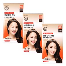 댕기머리 한방칼라크림 새치염색약 4호 자연갈색 한방염색약, 3개