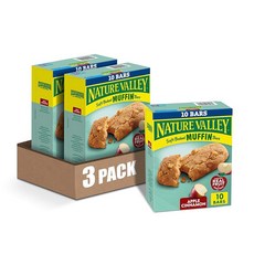Nature Valley 부드럽게 구운 머핀 바 애플 시나몬 스낵 바 바 10개 351.5g(12.5온스) (3팩), Nature Valley 부드럽게 구운 머핀 바, 애플, 1.05kg