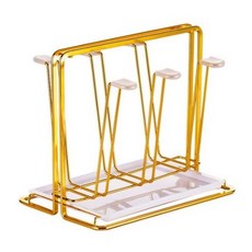 모든양품 스탠드 스틸 6구 컵건조대, 골드, 2개