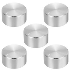 5pcs 포텐시오미터 노브 너울드 트 실버 톤 알루미늄 매끄러운 표면 회전 26mm x 1m 볼륨 조절, 26mmx13mm, Silver