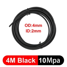 4미터 유압 오일 파이프 OD 2mm/3mm/4mm/6mm RC 굴삭기 덤프 트럭 부품 용 검정색 나일론 튜브 투명 호스, 07 4M 4X2mm