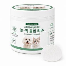 어썸메이트 강아지 고양이 눈귀세정티슈 눈곱제거 귀청결 눈물관리 100매, 140g, 1개
