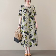 자칠 여성 원피스 블라우스 빅사이즈 옷 여름 비치 휴양지 60대 여성