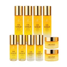 [본사직영] 엘루자이 24K골드 콜라겐 주름미백 탄력보습 기초 5종(스킨 로션 에센스 아이크림 영양크림) 세트, 2세트