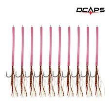 캡스 심해 갈치바늘 낚시채비 장축광 레드지브라 핑크 10개입, 1개