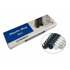 클립핀 제본플라스틱링 6mm 검정 100매입, 박스 (20개입)