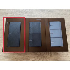 國際牌 Panasonic GLATIMA 輕觸型 雙開關 鋁合金蓋板, 1個, 霧黑色/ㄧ開關,鏽銅/橫式面板