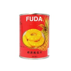嚴選SHOP FUDA 富達 優選鳳梨罐頭565g 大片整片 即食 鳳梨片 水果罐頭 蛋糕冰棒披薩, 1個, 富達-鳳梨片罐頭565g/罐