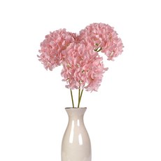 인스타 감성 핑크 수국 조화 62cm 실크 꽃, 3개, 분홍색