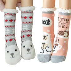 우아한클릭 수면양말 무압박 미끄럼방지 2켤레 세트