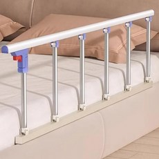 침대 낙상방지 가드 접이식 안전펜스 프레임 난간 보호대 4단 5단 6단, 블루-5칸