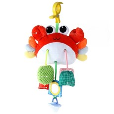 螃蟹拉拉樂毛絨玩具 螃蟹抽抽樂 嬰兒玩具 兒童玩具, 1個, 螃蟹拉拉樂, 紅色, 1吋