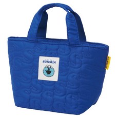 Skater 珀佩森森 菱格紋布料保冷保溫午餐袋, 藍色, 1個