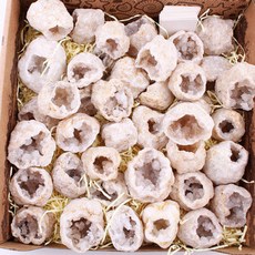 광물 표본 상자 1Pcs Geodes Oco 마노 천연 크리스탈 Druzy 반쪽 석영 DIY 장식, 옵션03) Beige color