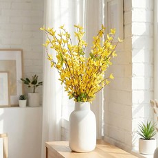 봄 꽃 개나리 조화 가지 1P 인테리어소품, 1개, 노랑개나리