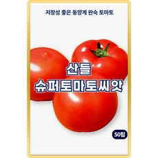 산들 슈퍼 토마토 씨앗 50립 저장성 좋은 내병성 포함 완숙 토마토씨 종자, 5개