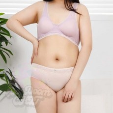 둠칫 빅사이즈 레이스 노와이어 스포츠브라