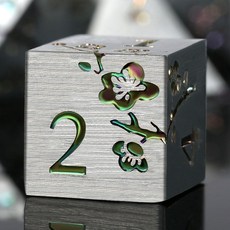 DnDnD 빛나는 DND 금속 주사위 세트 롤플레잉 게임 던전 앤 드래곤 RPG 및 기타 테이블 게임용 야광 블루 메탈, 플라워 레인보우