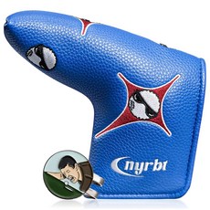 포커 엘리먼트 자수가 있는 골프 블레이드 퍼터 헤드커버 마그네틱 클로저가 프리미엄 PU 가죽 직각 커버 세련되고 보호 클럽 액세서리 남성 여성 골퍼