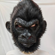 逼真恐怖大猩猩面具，派對表演道具, 黑金剛頭套, 1個