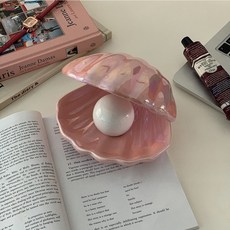 聖誕禮物珍珠貝殼燈/小夜燈/氣氛燈/交換禮物, 1個, 粉色貝殼燈, 粉色