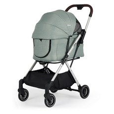 JöPet Piuma 羽行者 寵物推車 輕便摺疊 透氣舒適 多功能置物, 鼠尾草綠, 1個
