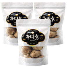 저온숙성 프리미엄 통흑마늘 마늘 100% 비건, 3개, 250g
