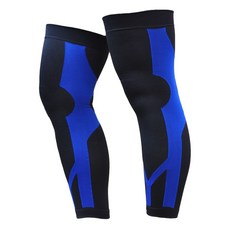 運動壓力腿套(至大腿處), 1個, 藍黑,L, 藍黑