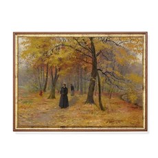 빈티지 가을 숲 풍경 포스터 무디 러스틱 팜하우스 나무 캔버스 그림 거실 벽장식 홈 데코, 1. 8