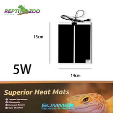 REPTIZOO 高級加熱墊 爬蟲 陸龜 守宮 保溫 加熱 防潑水, 1個, 5W(14x15cm)