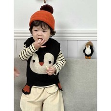 寶寶企鵝馬甲背心秋季兒童衣服秋裝韓版童裝男童條紋套裝定製