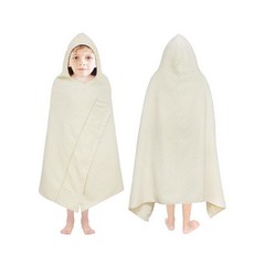 ORIGINAL KIDS 후드 목욕 타월 - 2팩 100% 면 목욕 랩 - 500 GSM 후드가 달린 대형 오버사이즈 아동용 타월 - 유아 샤워 수영장 해변 - 매우 부드럽고, 1개, 휘핑 크림