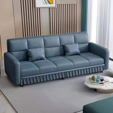 휠렉스 모던 주름 장식 패브릭 고급 소파베드 DG03, 블루그레이-200cm