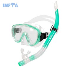 인피아 멀티 피스 스노쿨링 마스크 프리다이빙 스노쿨링 세트, 아쿠아민트