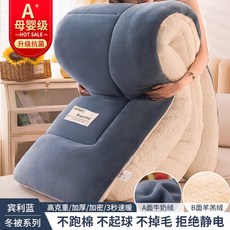 양모 이불 겨울 이불 두꺼운 보온 우유 벨벳 산호 벨벳 봄가을 이불 기숙사용 단일 면 이불 이불심, 110x150cm 3斤, 업그레이드 모델 - 벤틀리 블루