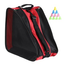 Zeyuan 어린이용 롤러스케이트 가방 크로스바디 성인용 장비 정리함 스노우 스키 휴대용 스케이트화 가방 아이스, 38cm x 29cm x 38cm, 옥스포드 천, 빨간색