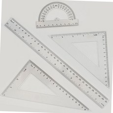 학생용 투명 자 4종 세트 30cm 일자자 삼각자 각도기 투명눈금자 삼각자세트 문구세트