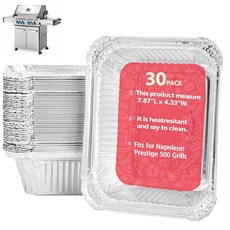 DcYourHome Weber Summit 400/600 Genesis II & Genesis II LX 400 및 600 시리즈 가스 그릴(2016+)용 70379 캐치 팬, 알루미늄, 실버-나폴레옹 프레스티지 500용