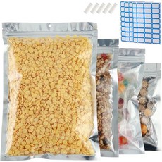 400팩 재밀폐 가능한 소형 마일라 백 식품 보관용 9.9 x 17.5cm3.9 x 6.9인치 지퍼락 파우치 백 벌크 재밀봉 가능한 냄새 방지 알루미늄 실버 호일 백 투명, 200, 4.7" x 7.9"